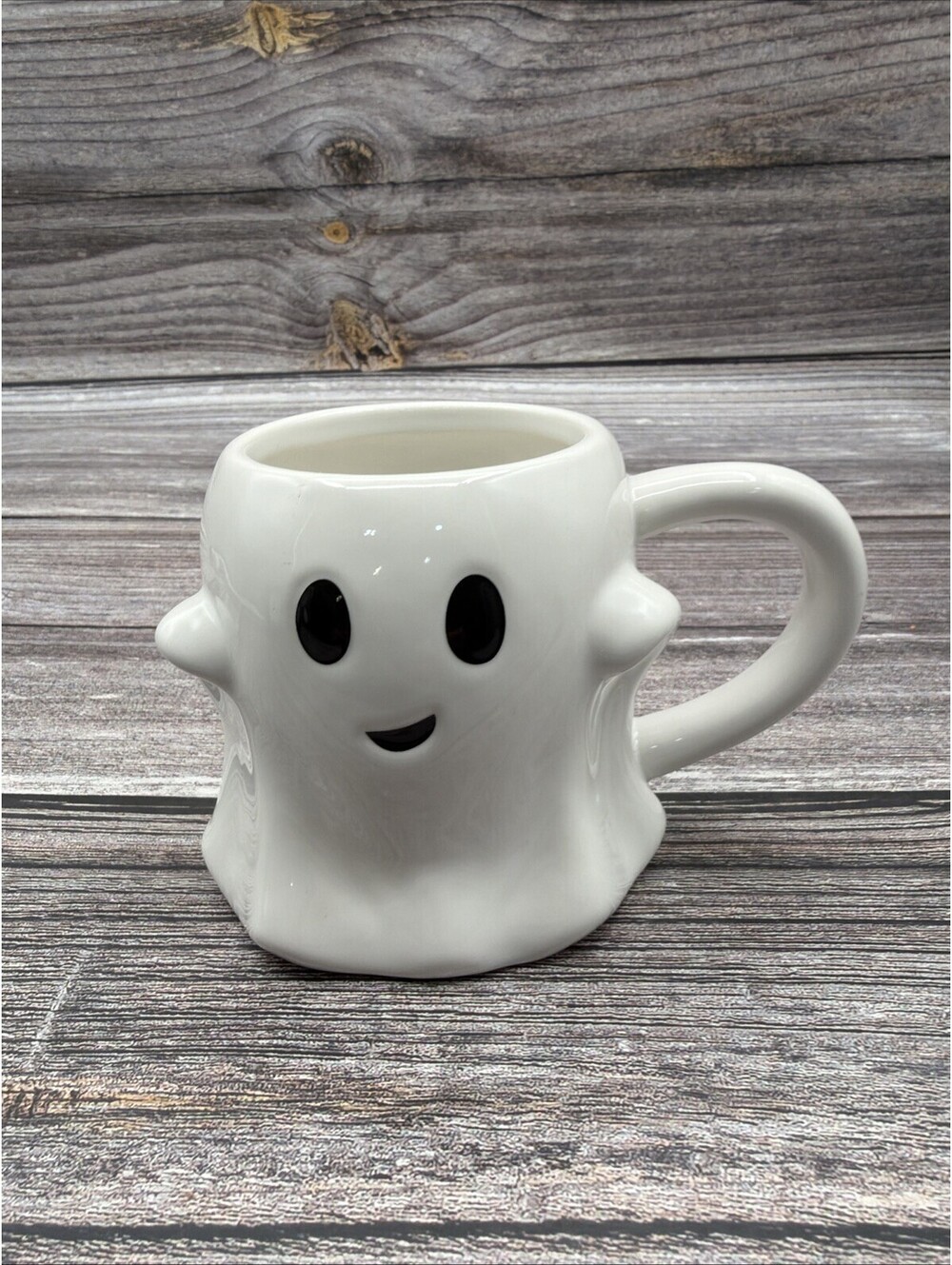 Threshold Target Halloween 2021 Happy Smiling Ghost White Stoneware 10oz Mug